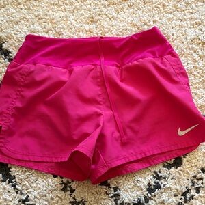 Nike Women's Hot Pink Athletic Shorts with Reflective Swoosh